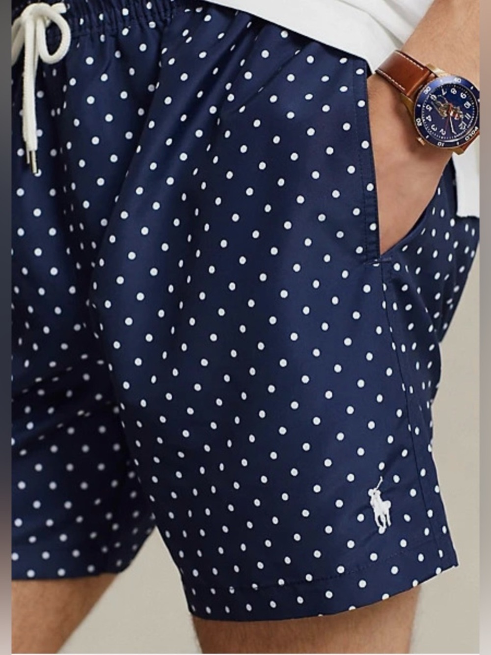 Polo Ralph Lauren Men's Size 2XL Traveler  Trunk Navy Polka Dot